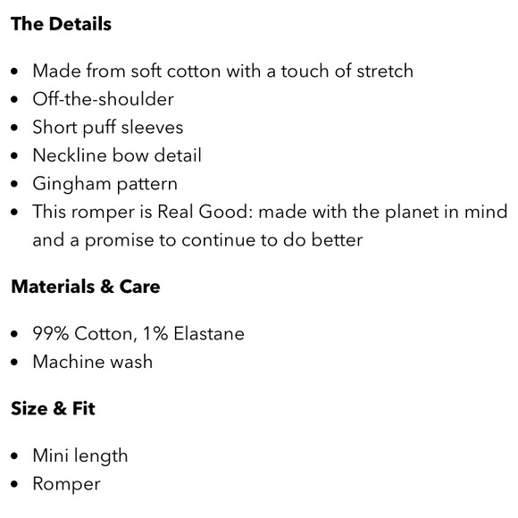 American Eagle, green and white gingham, mini romper. - Picture 3 of 9